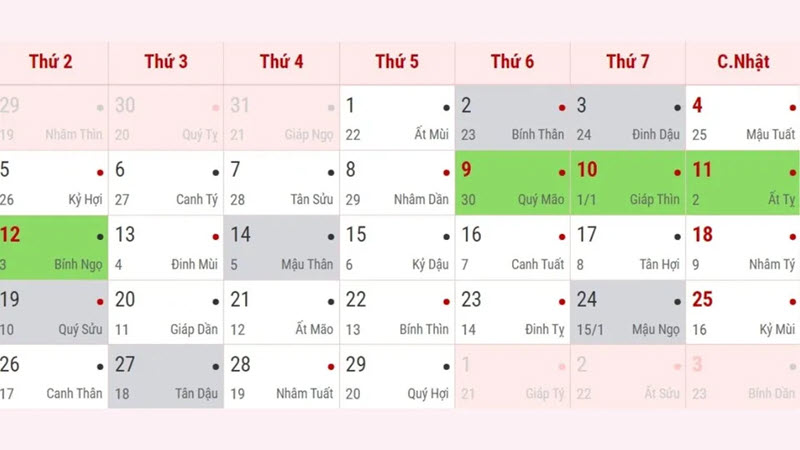 Lịch âm dương 2024 - Lịch âm hôm nay đầy đủ, chi tiết, chính xác nhất