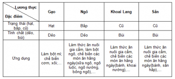 Một số lương thực, thực phẩm KHTN 6 Chân trời sáng tạo</>