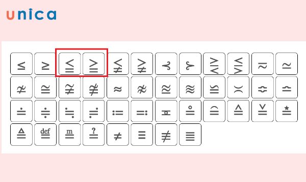 Hướng dẫn cách viết dấu lớn hơn hoặc bằng dấu khác trong excel