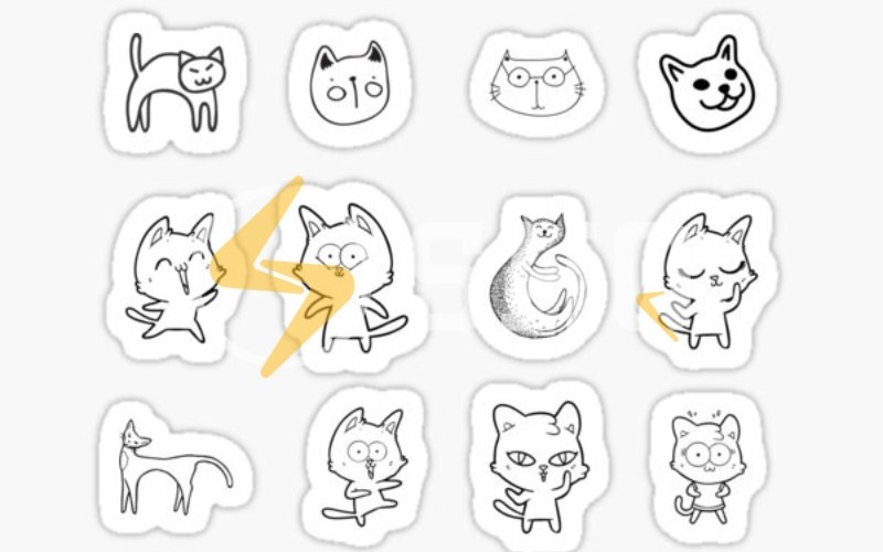 Hướng dẫn cách vẽ sticker cute không màu đơn giản dễ vẽ