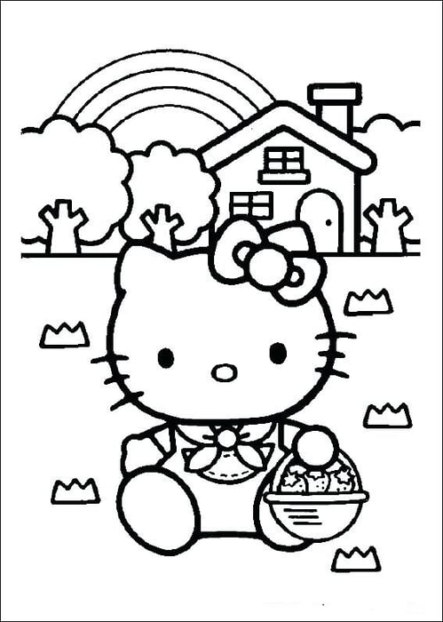 Bộ sưu tập tranh tô màu Hello Kitty đáng yêu