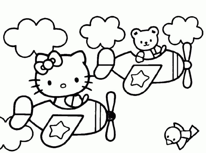 Bộ sưu tập tranh tô màu Hello Kitty đáng yêu