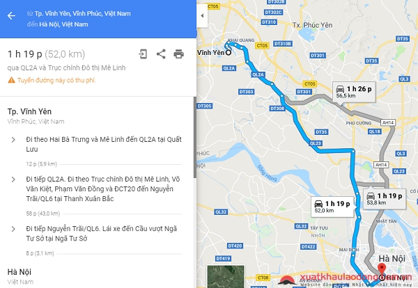 Vĩnh Phúc cách Hà Nội bao nhiêu km? Hướng dẫn đi từ Vĩnh Phúc lên Hà Nội