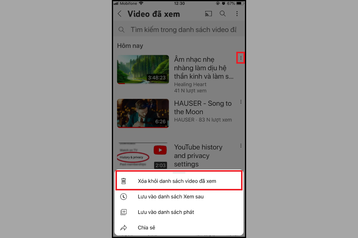 Xóa hết tất cả phim đã xem trên YouTube - Chỉ 1 nút chạm loại bỏ sạch mọi dữ liệu