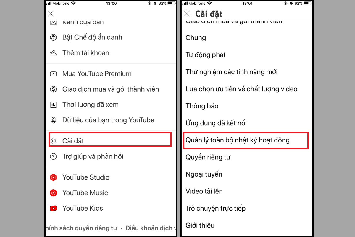 Xóa hết tất cả phim đã xem trên YouTube - Chỉ 1 nút chạm loại bỏ sạch mọi dữ liệu