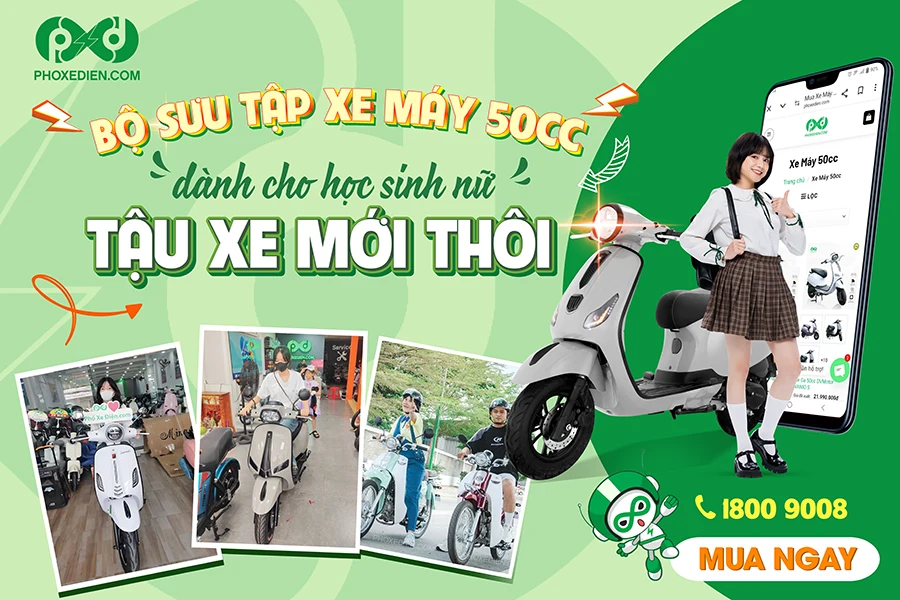 Lộ Diện TOP 8 xe máy 50cc “đốn tim” học sinh nữ xinh xắn