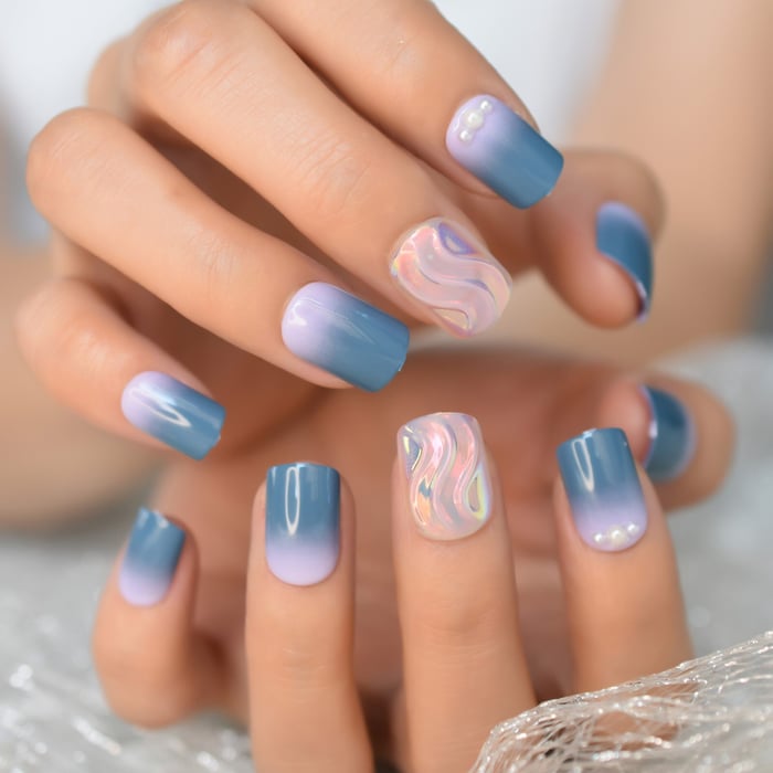 55+ Mẫu nail màu xanh dương nhạt: Làm đẹp nhẹ nhàng, cuốn hút cho phái đẹp