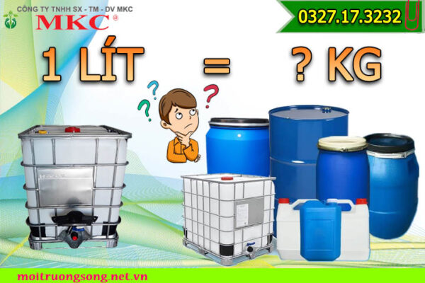 Quy đổi lít ra kg (kilogram) - 1 lít bằng bao nhiêu kg ?