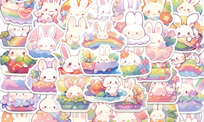 15 Mẫu sticker thỏ cute dễ thương ấn tượng 2024