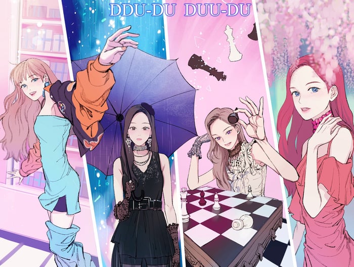 Hình ảnh dễ thương của Blackpink Anime