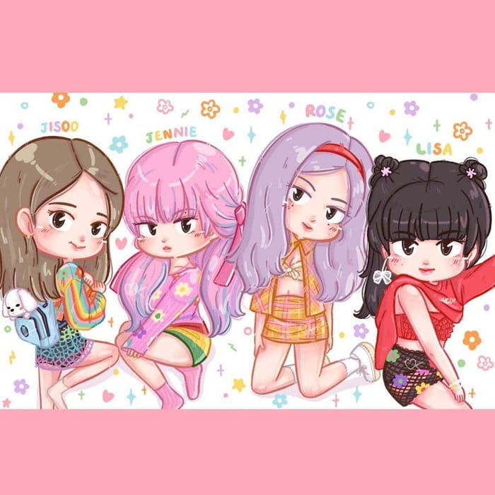 Hình ảnh dễ thương của Blackpink Anime