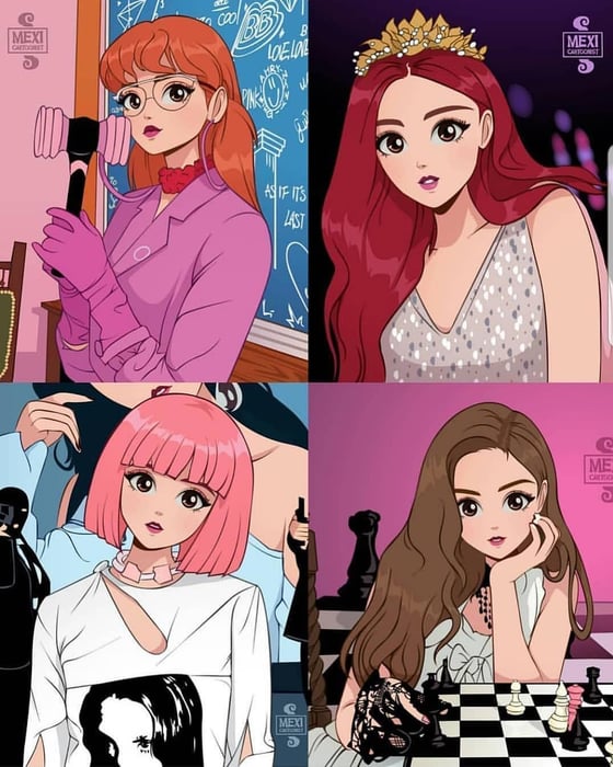 Hình ảnh dễ thương của Blackpink Anime