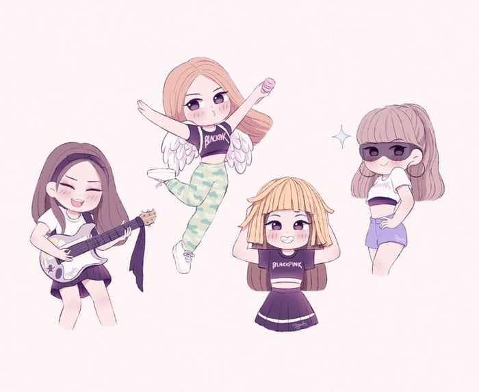 Hình ảnh dễ thương của Blackpink Anime