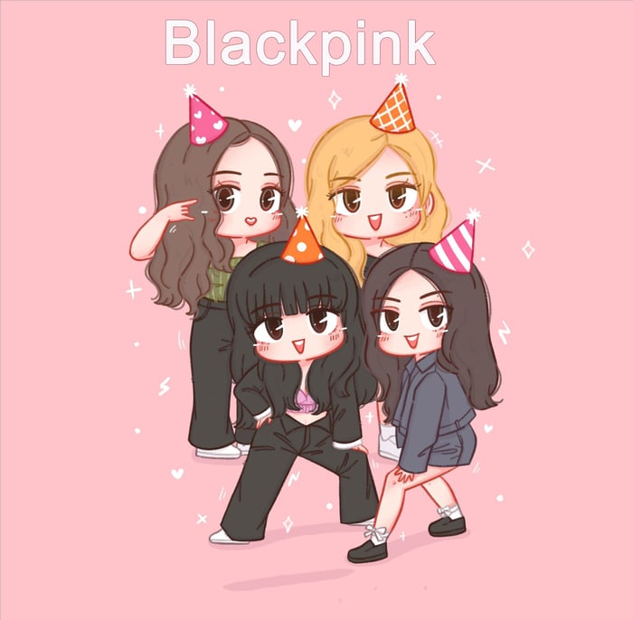 Hình ảnh dễ thương của Blackpink Anime