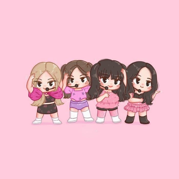 Hình ảnh dễ thương của Blackpink Anime