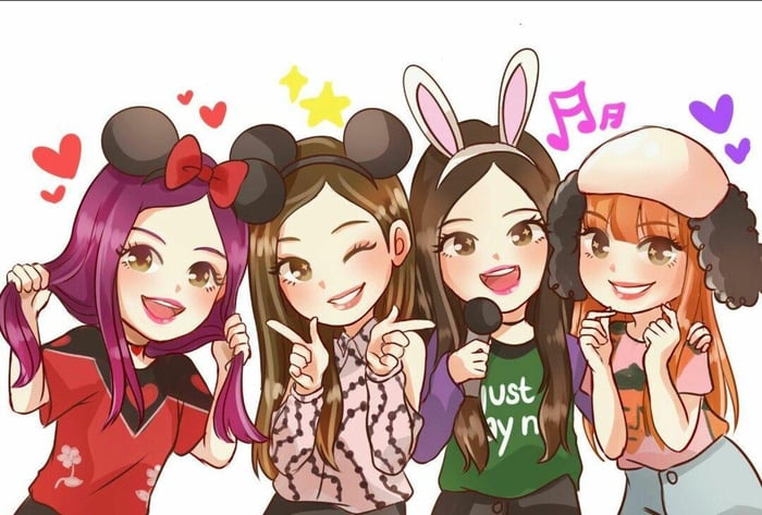 Hình ảnh dễ thương của Blackpink Anime