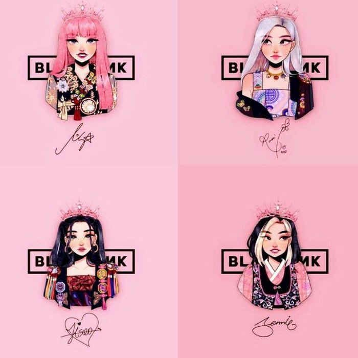 Hình ảnh dễ thương của Blackpink Anime