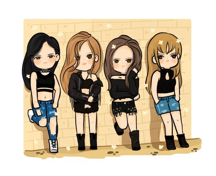 Hình ảnh dễ thương của Blackpink Anime