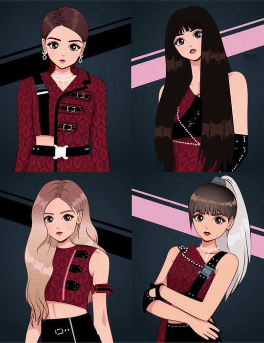 Hình ảnh dễ thương của Blackpink Anime