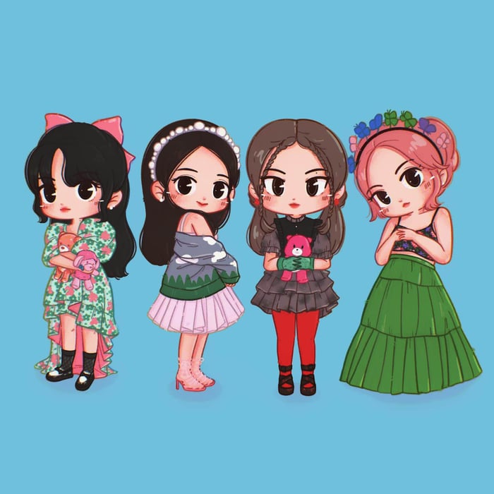 Hình ảnh dễ thương của Blackpink Anime