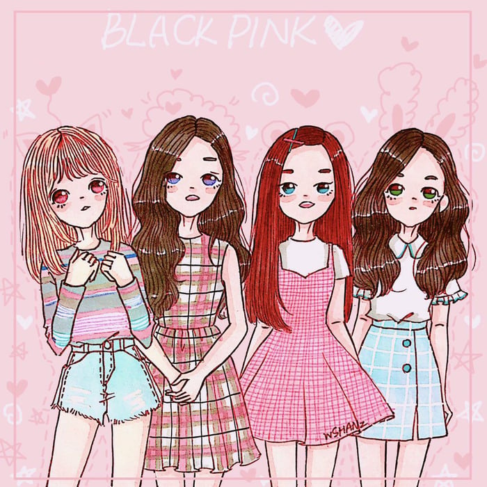 Hình ảnh dễ thương của Blackpink Anime