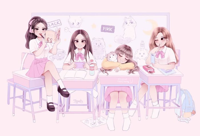 Hình ảnh dễ thương của Blackpink Anime