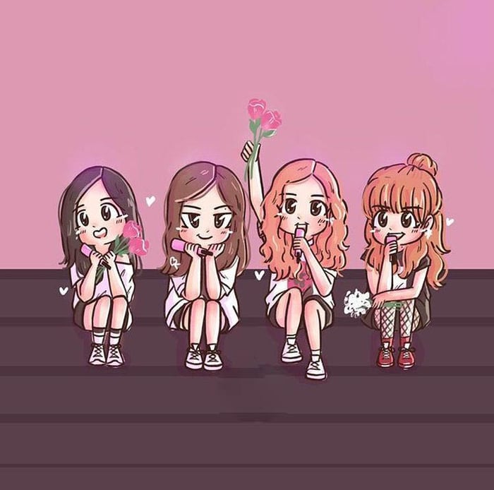 Hình ảnh dễ thương của Blackpink Anime