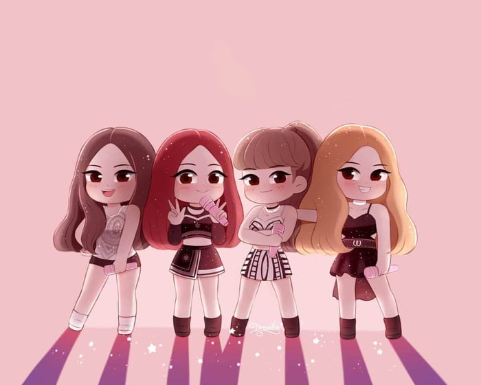 Hình ảnh dễ thương của Blackpink Anime