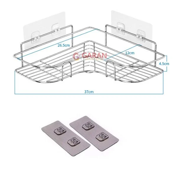 Kệ Góc Nhà Tắm Inox Không Gỉ Kèm Miếng Dính Đôi Siêu Chắc Đựng Đồ Đa Năng Tiện Lợi